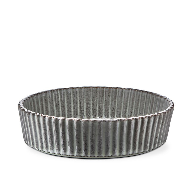 tagltd Stinson Grey Stoneware Round Fluted Baker, Dishwasher Safe, 9.7", 48 oz.