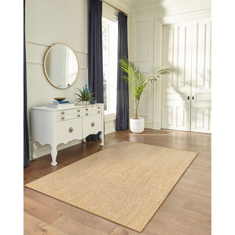 Liora Manne Carmel Texture Stripe Indoor/Outdoor Rug Sand 4'10" x 7'6"