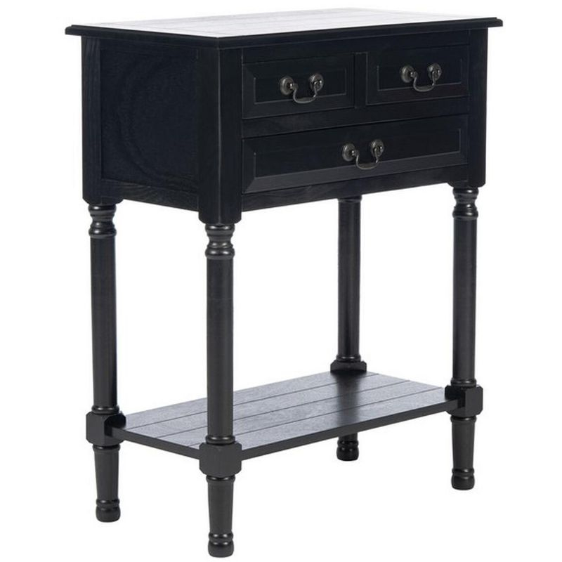 Primrose 3 Drawer Console Table - CNS5707B - Black - Safavieh