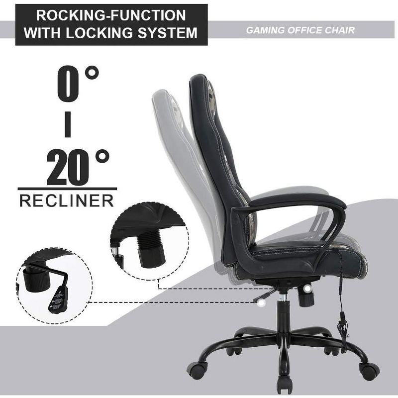 FDW Racing Gaming Chair Home Office Chair Ergonomic Desk Chair Massage PU Leather Computer Chair with Lumbar Support Headrest Armrest ,Camo
