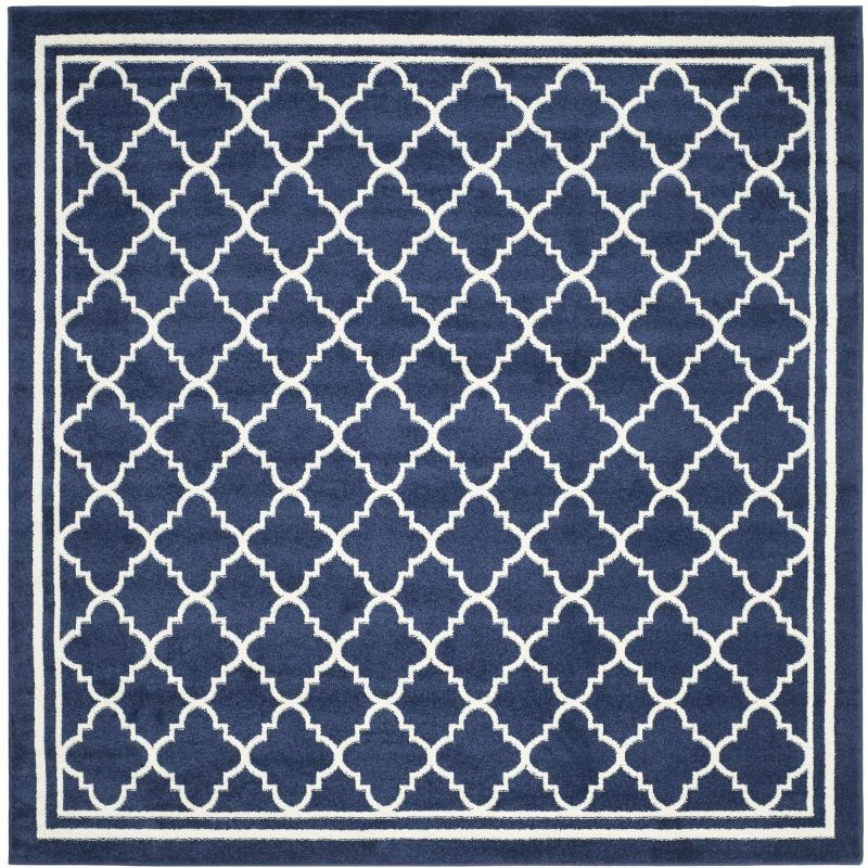 Amherst AMT422 Power Loomed Indoor Accent Rug - Navy/Beige - 3'x3' - Safavieh