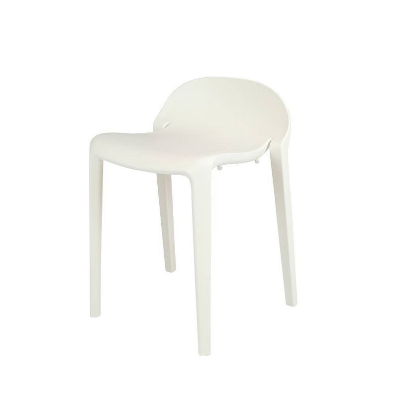 2pc Joyous Short Stools - White - Lagoon: Resin Frame, Mold & UV Resistant, No Assembly Required