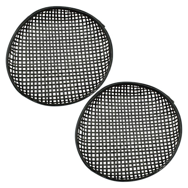 AuldHome Design Black Boho Wall Baskets 2pk; Wall Decor Baskets