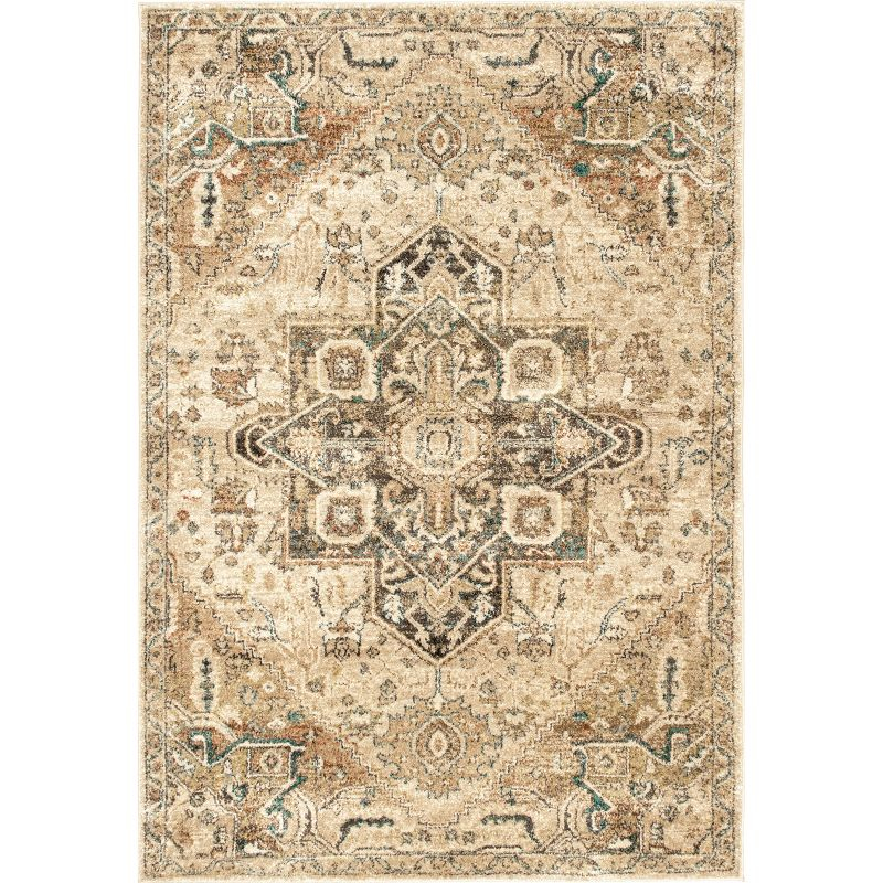 Nuloom Tabetha Geometric 7x9 Indoor Area Rug for Living Room Bedroom Dining Room Kitchen, Tan/Ivory