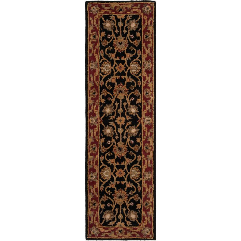 Heritage HG112 Handmade Runner Rug - 2'3"x8' - Black/Red - Safavieh