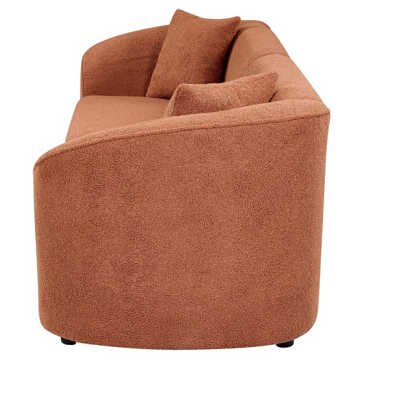 Christopher Knight Home Godwin 87.5" Modern Upholstered 3 Seater Curved Sofa, Orange