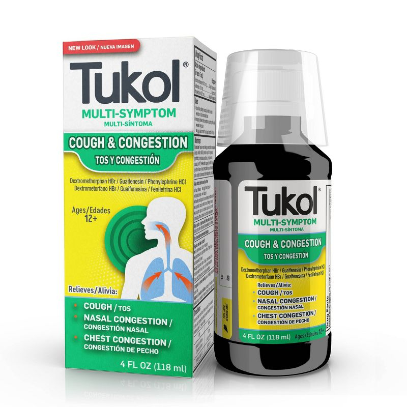Tukol Extra Strength Multi Symptom Cold Relief Liquid - Dextromethorphan - 4 fl oz