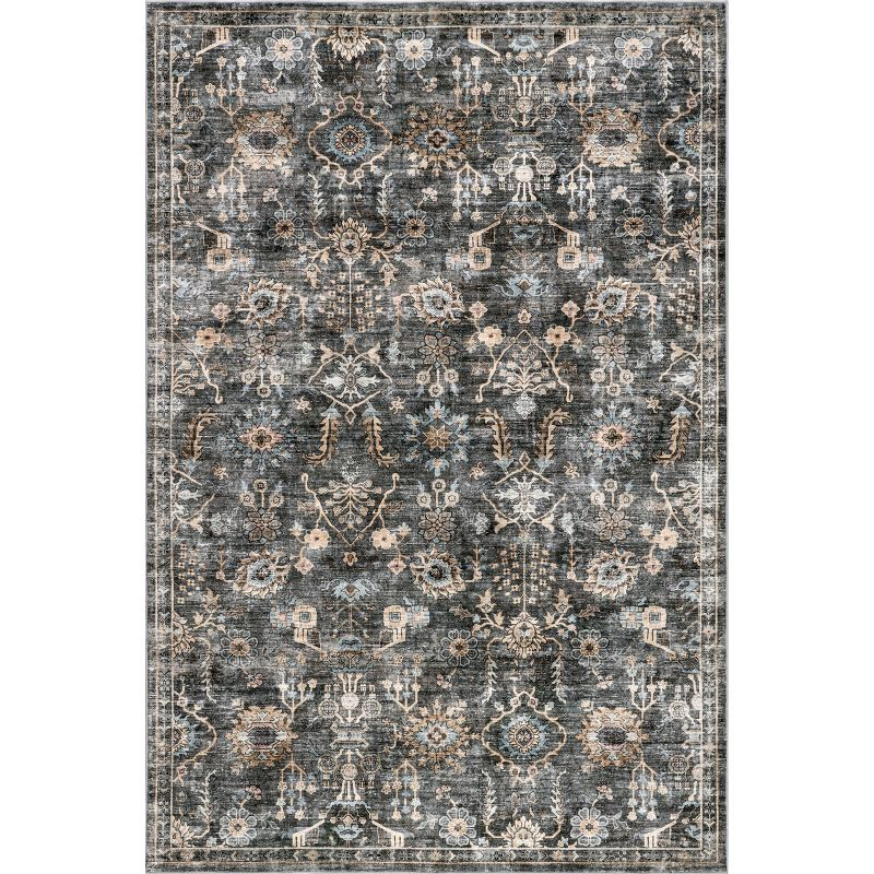 Nuloom Benica Multi Medallion Machine Washable Indoor Area Rug, 8' x 10', Greys