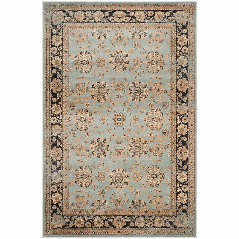 Vintage VTG575 Power Loomed Area Rug Light Blue / Brown 6'-7" X 9'-2" - Safavieh.