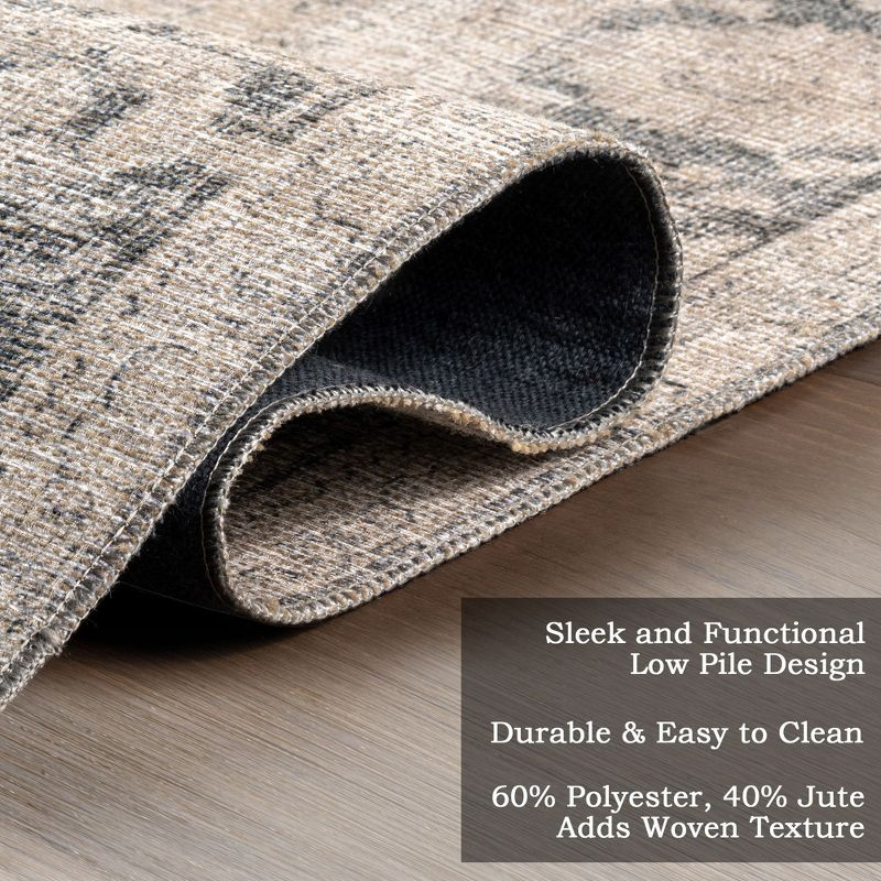 Nuloom Hillstone Collection Brinly Traditional Vintage Medallion Area Rug, 9' x 12', Light beige