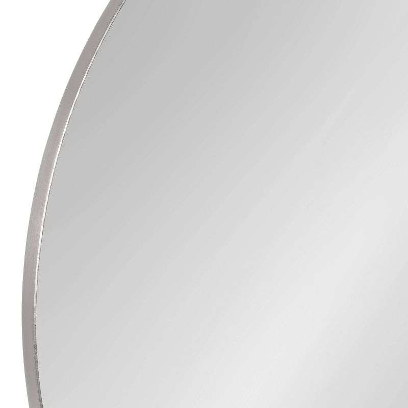 Kate & Laurel All Things Decor 28" Rollo Round Wall Mirror Silver: Modern Metal Frame, No Assembly Required
