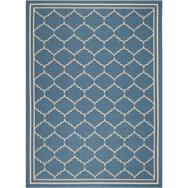 Courtyard CY6889 Power Loomed Indoor and Outdoor Area Rug - Blue/Beige - 9'x12' - Safavieh