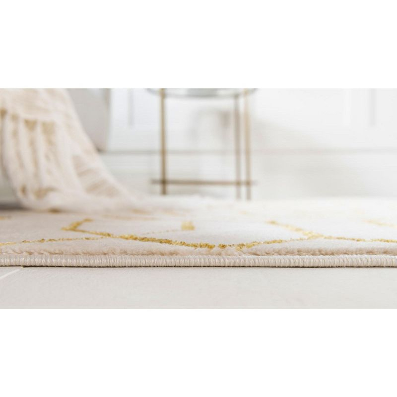 Marilyn Monroe Glam Collection Area Rug - Trellis (9'  x 12' Rectangle White Gold/Gold)