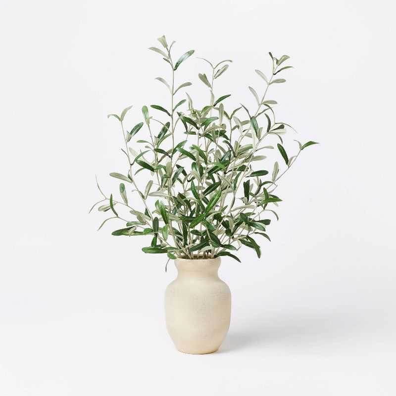Artificial Olive Leaf Arrangement - Threshold™ designed with Studio McGee: Faux Tree in Ceramic Pot