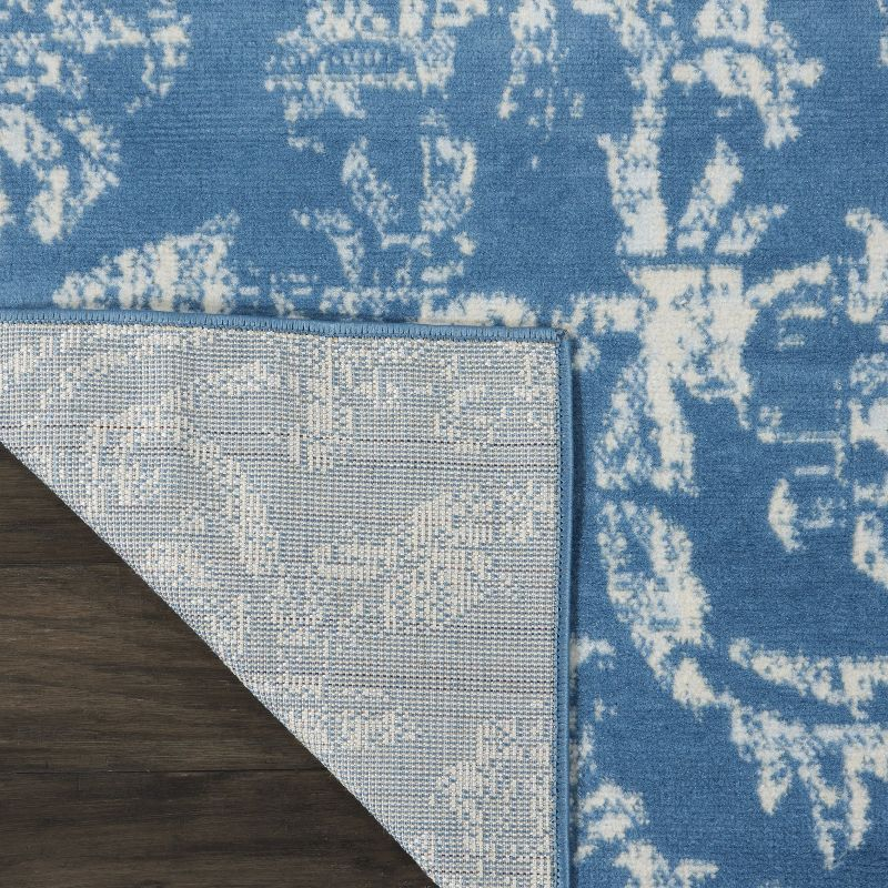 Nourison Jubilant 2' x 4' Blue Area Rug Farmhouse Vintage Damask by Nourison