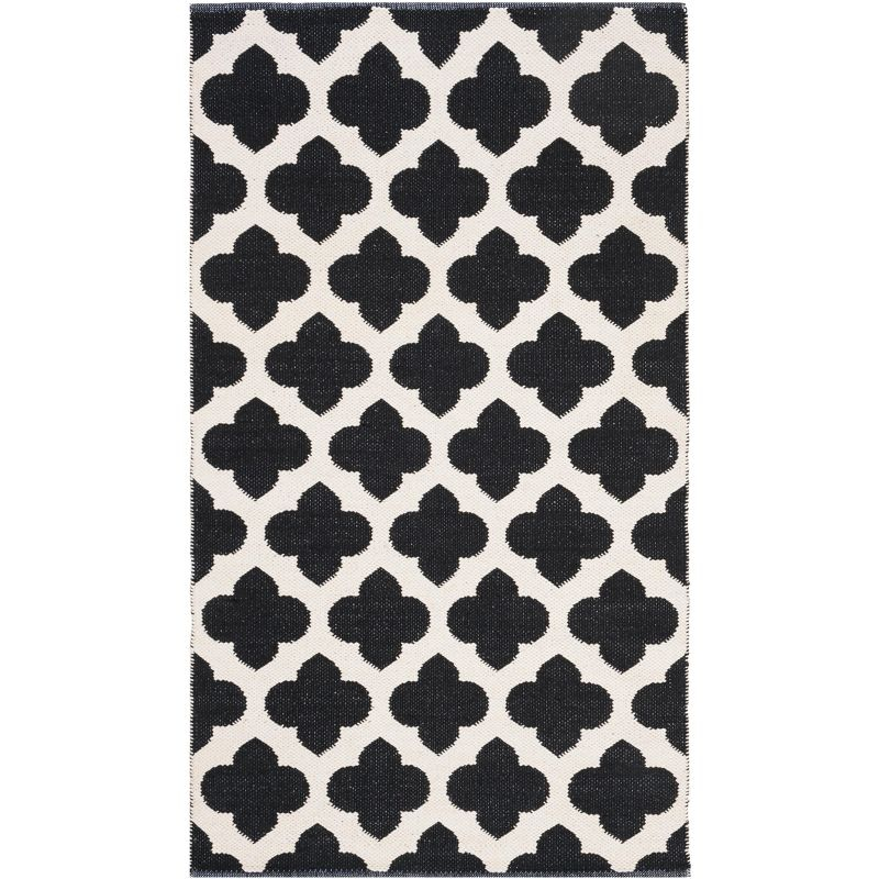 Montauk MTK723 Hand Woven Area Rug - Black/Ivory - 3'x5' - Safavieh.
