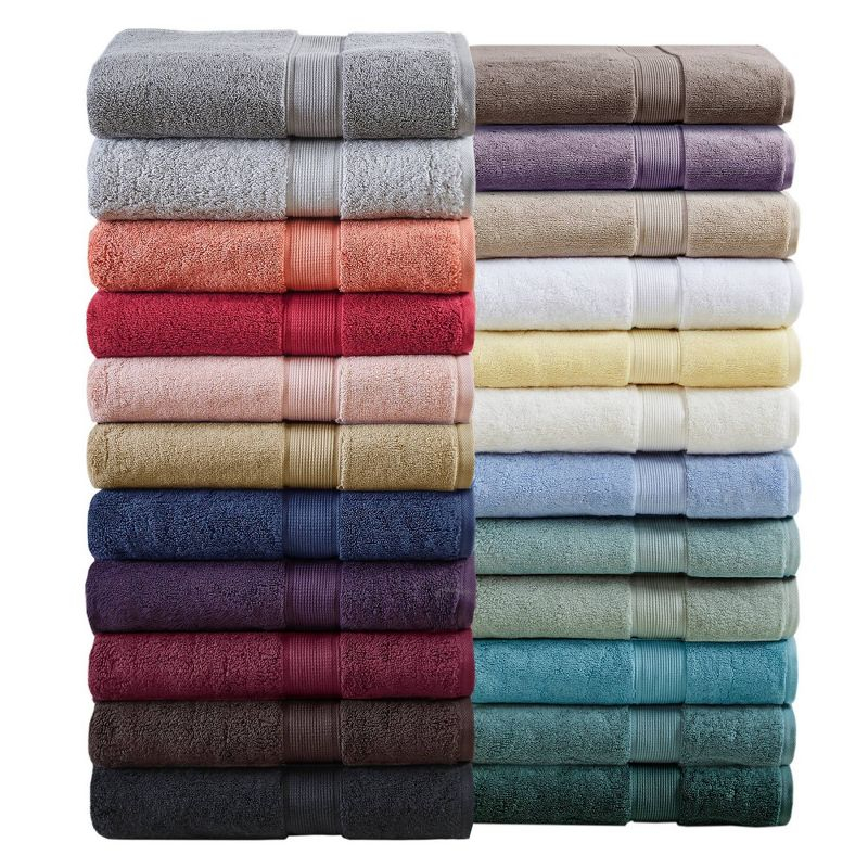 8pc Cotton Bath Towel Set Brown: Madison Park, Heavyweight Terry, OEKO-TEX Certified