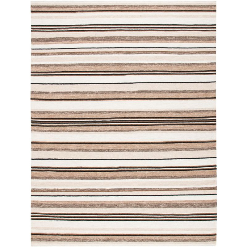 Striped Kilim STK601 Hand Loomed Indoor Area Rug - Natural/Ivory - 9'x12' - Safavieh
