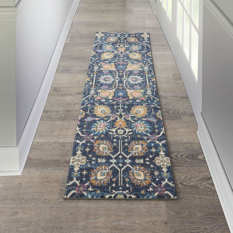 Nourison Passion Bohemian Indoor Rug Navy 2'2" x 7'6"