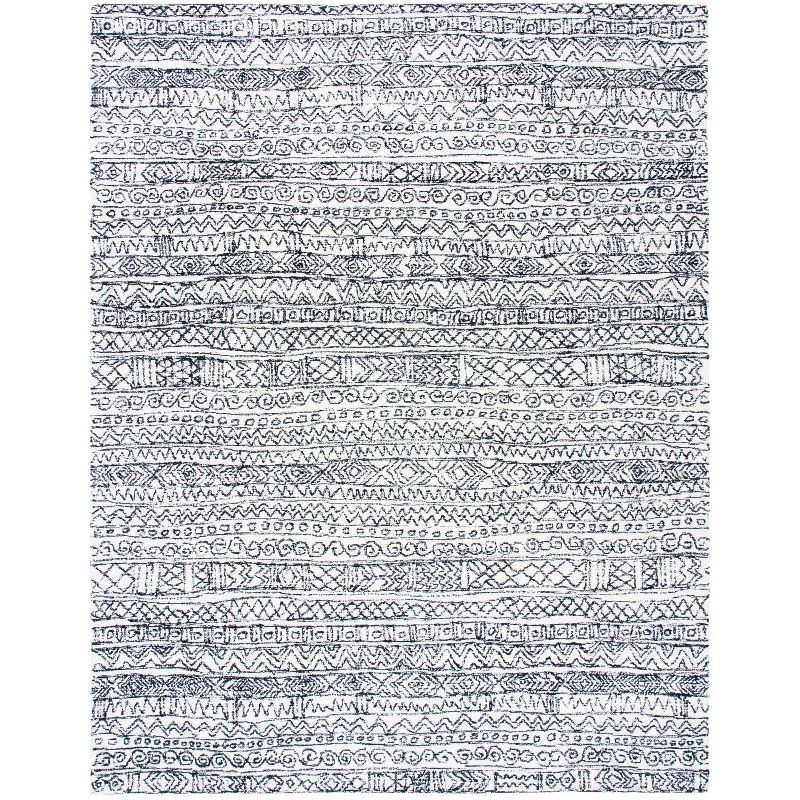 Micro-Loop MLP228 Hand Tufted Indoor Area Rug - Ivory/Black - 9'x12' - Safavieh
