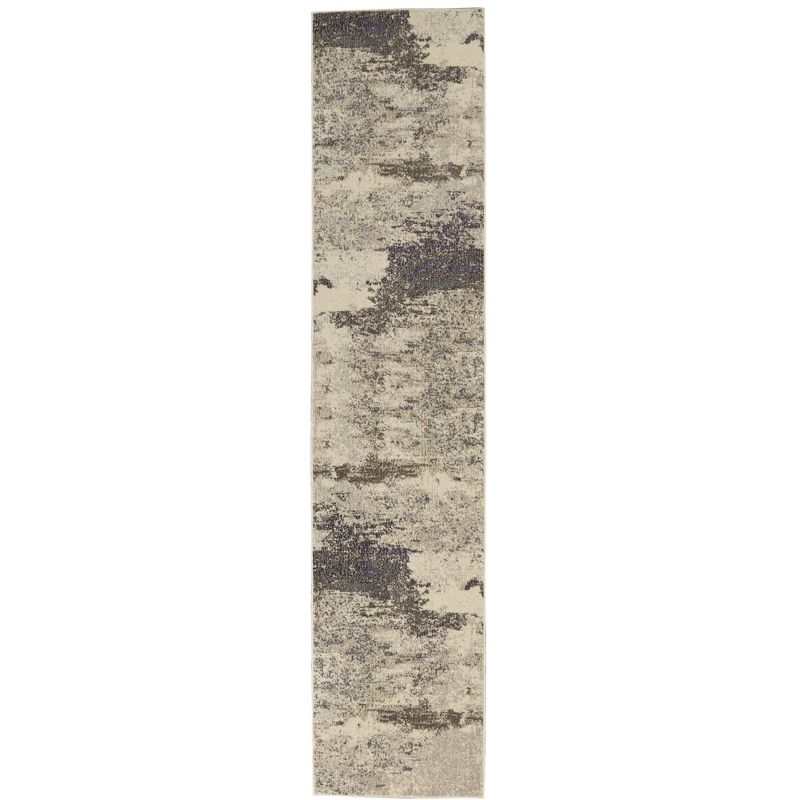 Nourison Celestial CES02 2'2" x 10' Ivory/Grey Area Rug
