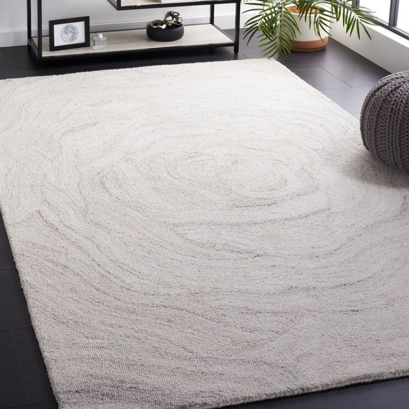 Abstract ABT148 Handmade Indoor Area Rug - Light Gray/Beige - 6'x6' - Safavieh
