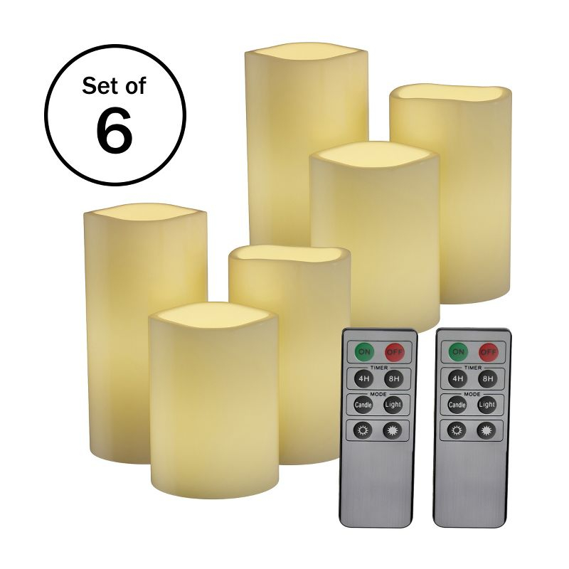 Flameless LED Candles – 6-Piece Remote Controlled Flameless Candle Set for Home, Wedding, Bridal Shower, and Christmas decor by Lavish Home