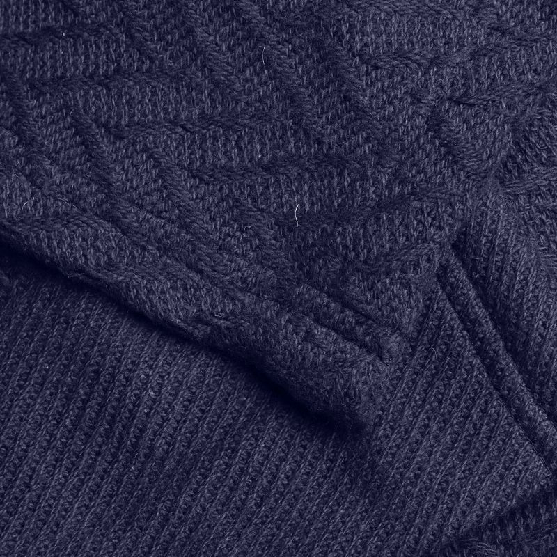 Bed Blanket | Soft 100% Cotton | Herringbone Design | All-Season Thermal Layering by California Design Den - Navy, Twin (62" x 94")