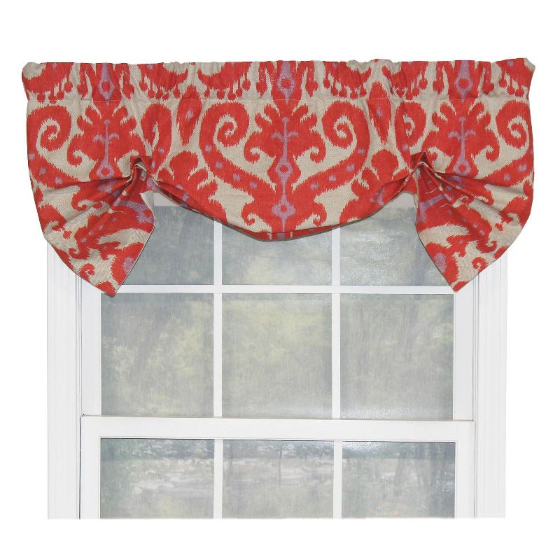 RLF Home Vibrant Colors in Southwest Designs Butterfly Stylish Windows Valance 3" Rod Pocket 50" x 16" Hibiscus Orange
