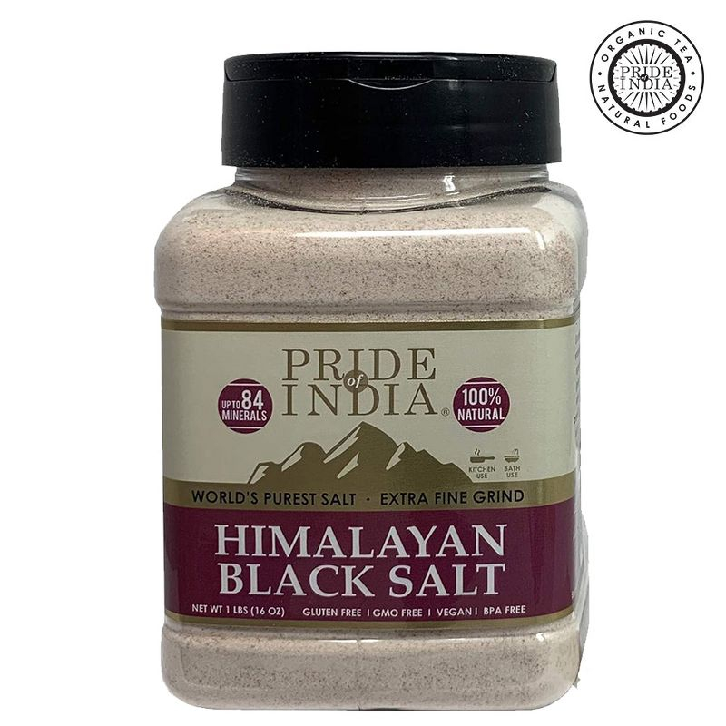 PRIDE OF INDIA Black Salt-Extra Fine Grind PACK of 1 - 16 Oz