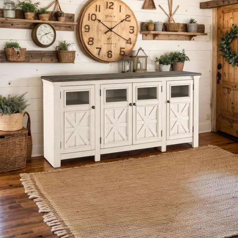 Bolanburg Extra Large TV Stand for TVs up to 74" Off White: Entertainment Center - Signature Design by Ashley