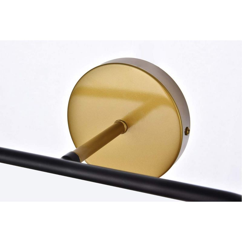 Elegant Lighting Hanson 2 lights bath sconce in black with brass with frosted shade