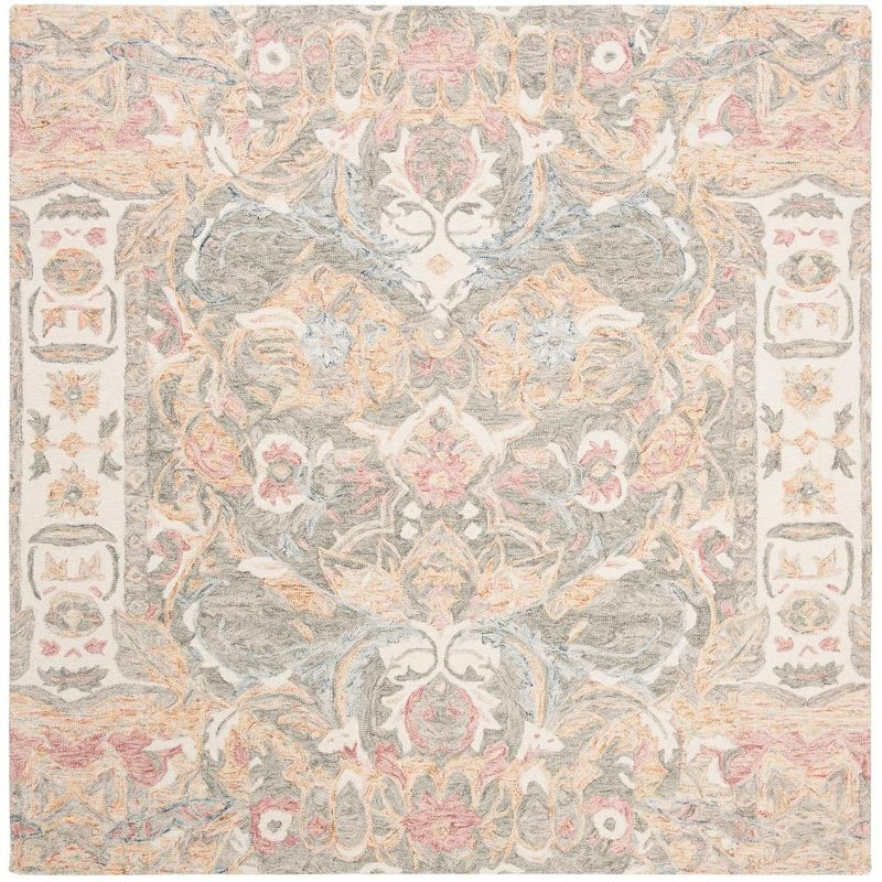 Aubusson AUB104 Hand Tufted Area Rug - Ivory/Sage - 6'x6' - Safavieh.