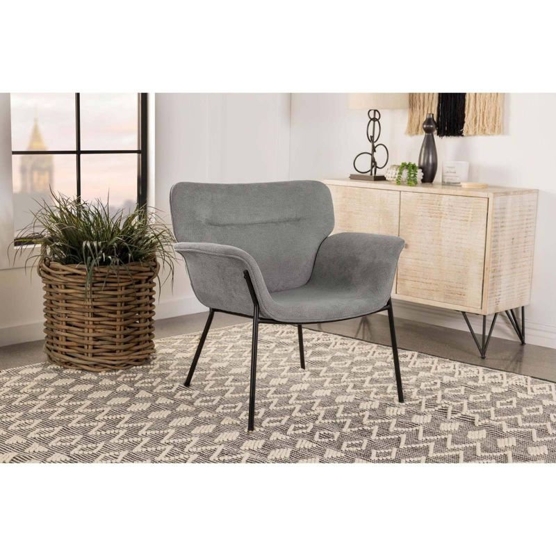 Coaster Davina Modern Upholstered Flared Arms Accent Chair Ash Gray