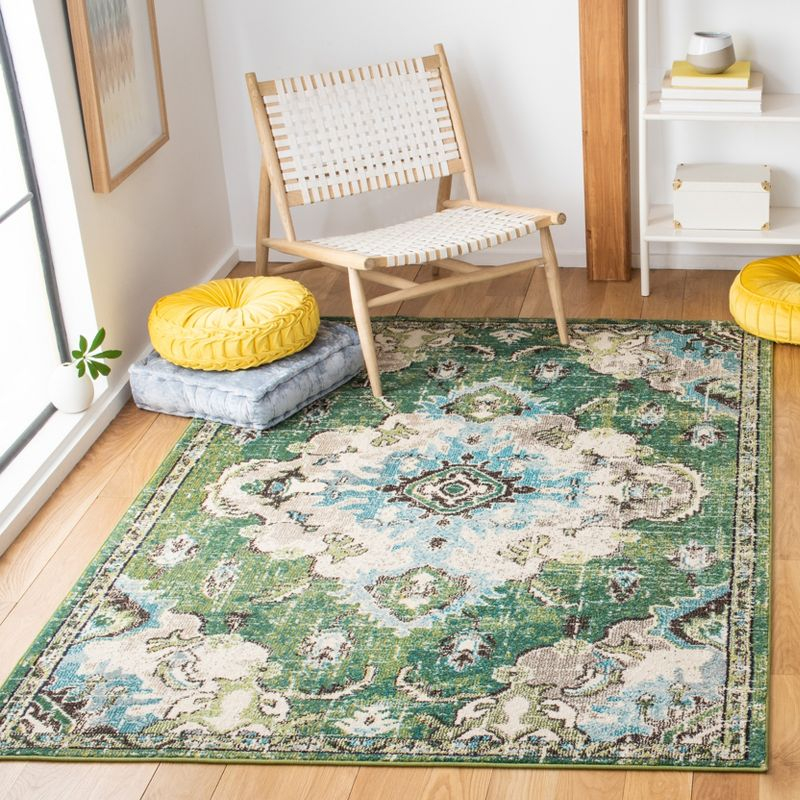 Madison MAD484 Power Loomed Indoor Area Rug - Green/Light Blue - 8'x10' - Safavieh