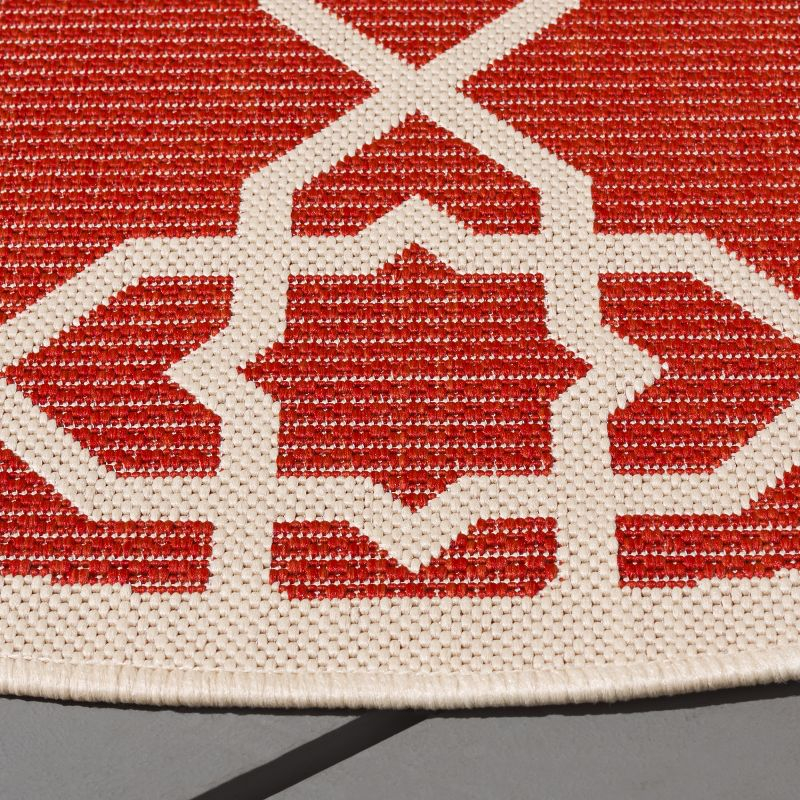 Courtyard CY6032 Power Loomed Indoor and Outdoor Accent Rug - Red/Beige - 2'7"x5' - Safavieh