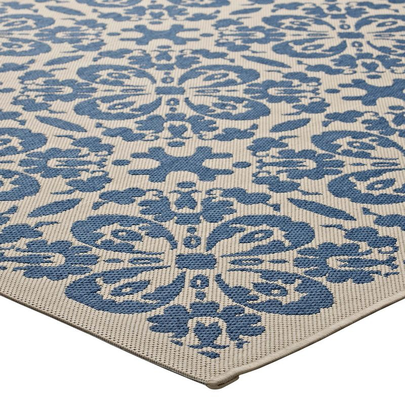 Modway Ariana Vintage Floral Trellis 9x12 Indoor and Outdoor Area Rug