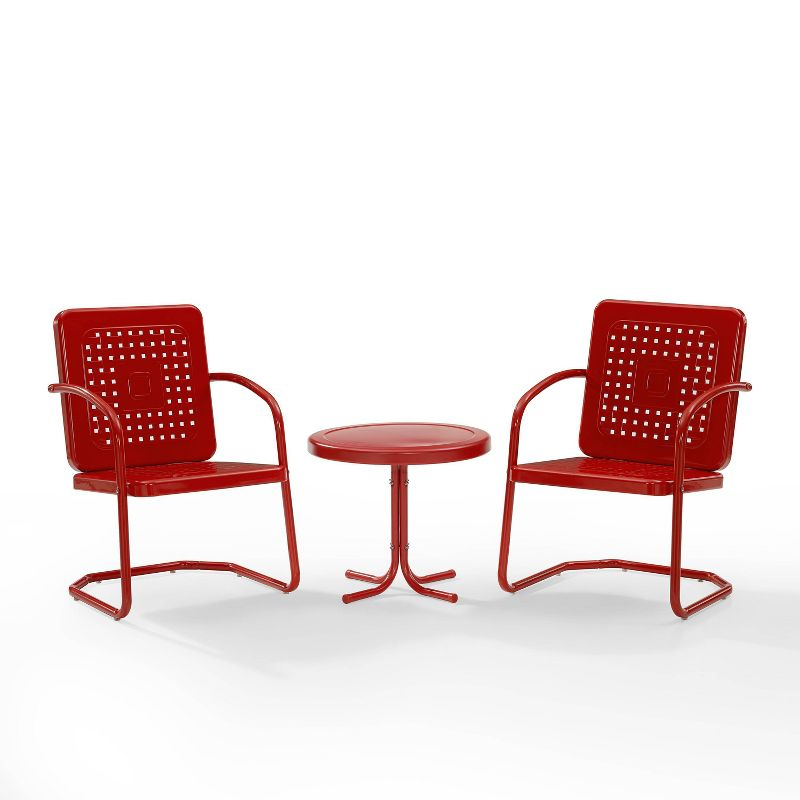Crosley 3pc Bates Outdoor Patio Chair Set Red