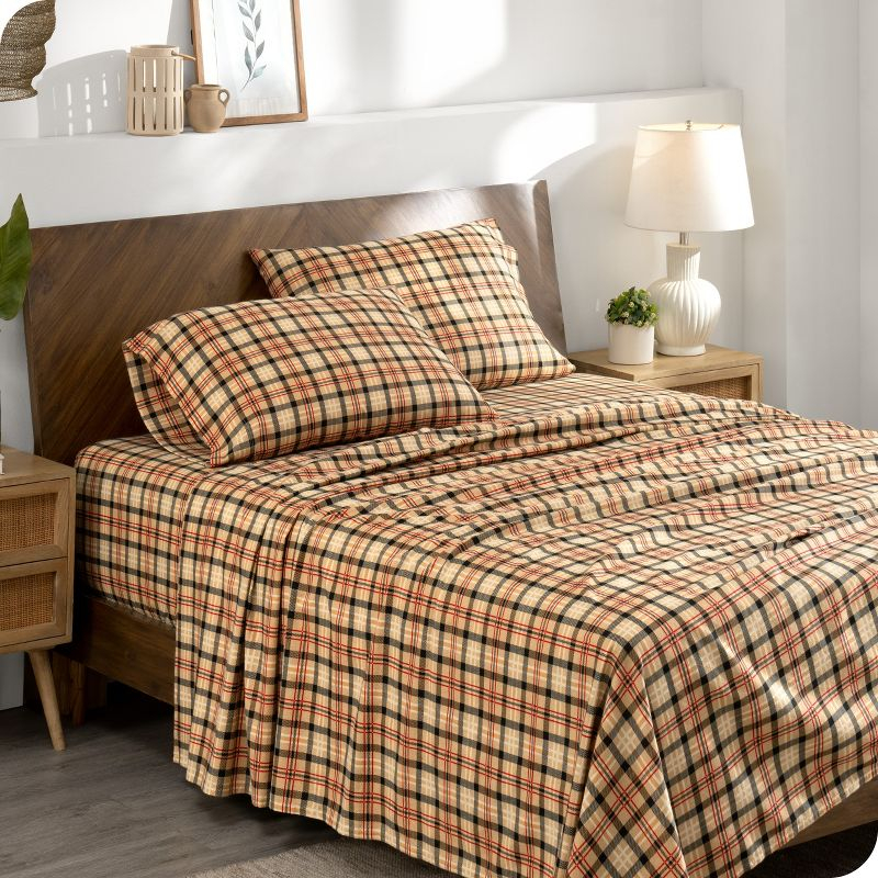 Red Lodge Plaid Cotton Flannel Queen Sheet Set by Bare Home