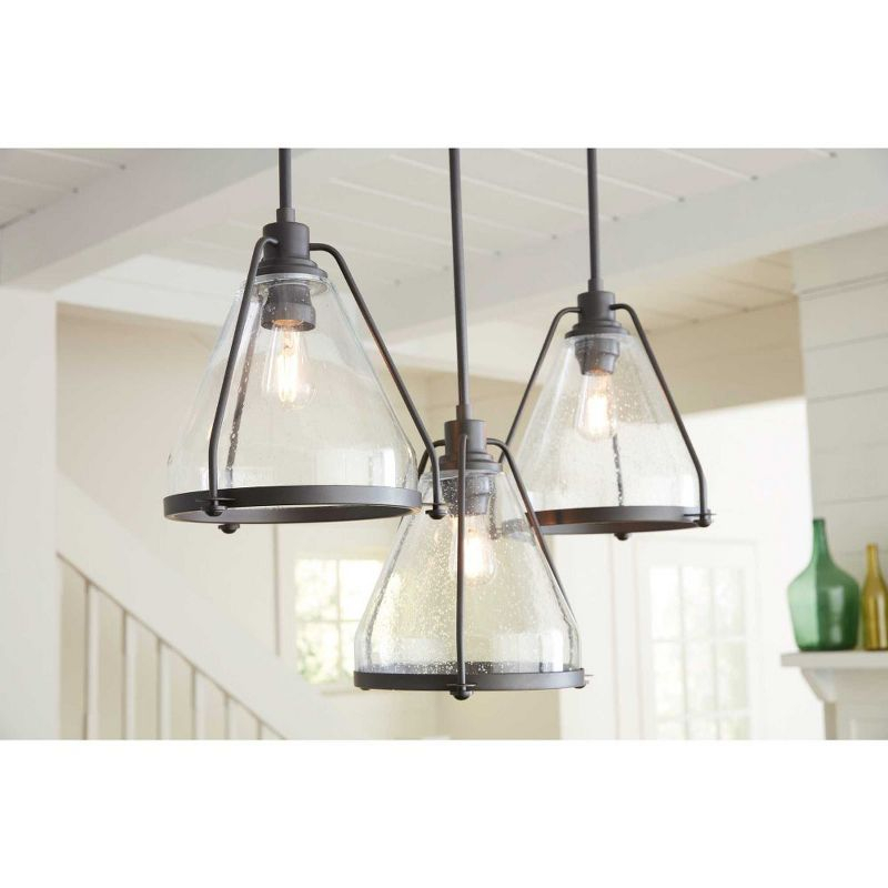 Progress Lighting, Range Collection, 1-Light Wall Sconce, Graphite Finish, Clear Seeded Glass Shade