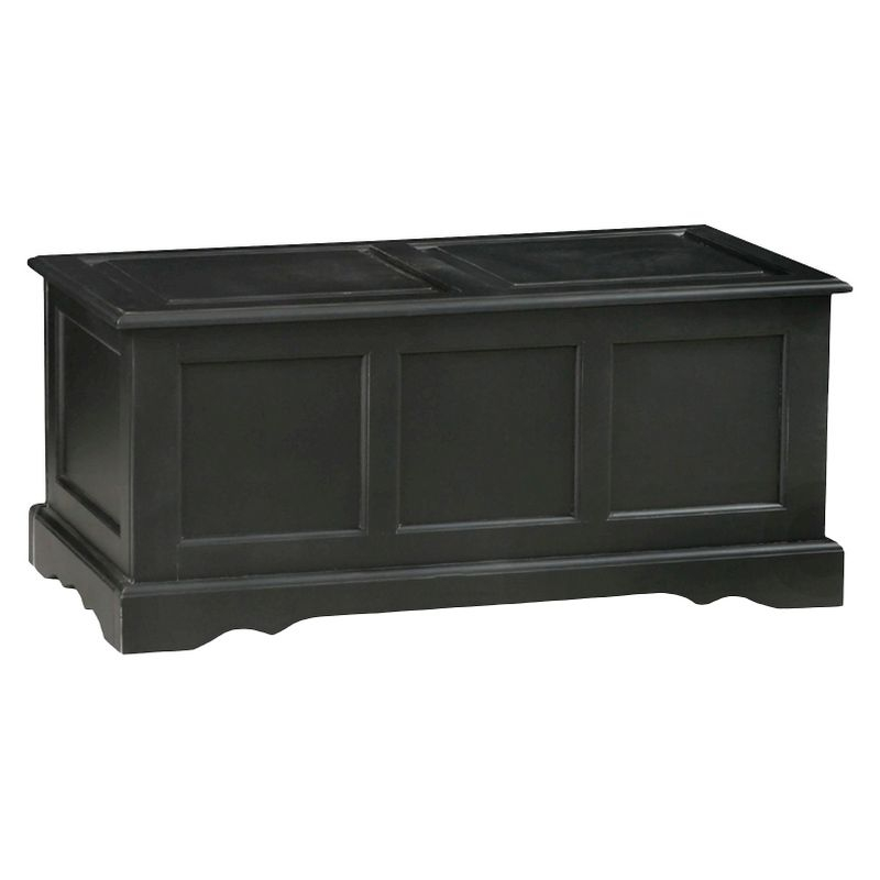 Carolina Living Hayden Blanket Chest Antique Black: Coffee Table, Linen Storage, Wood Frame