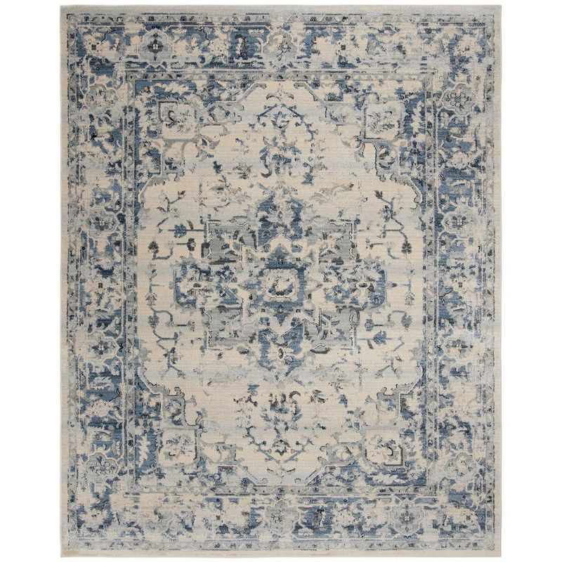 Charleston CHL411 Loomed Indoor Area Rug - Ivory/Navy - 8'x10' - Safavieh