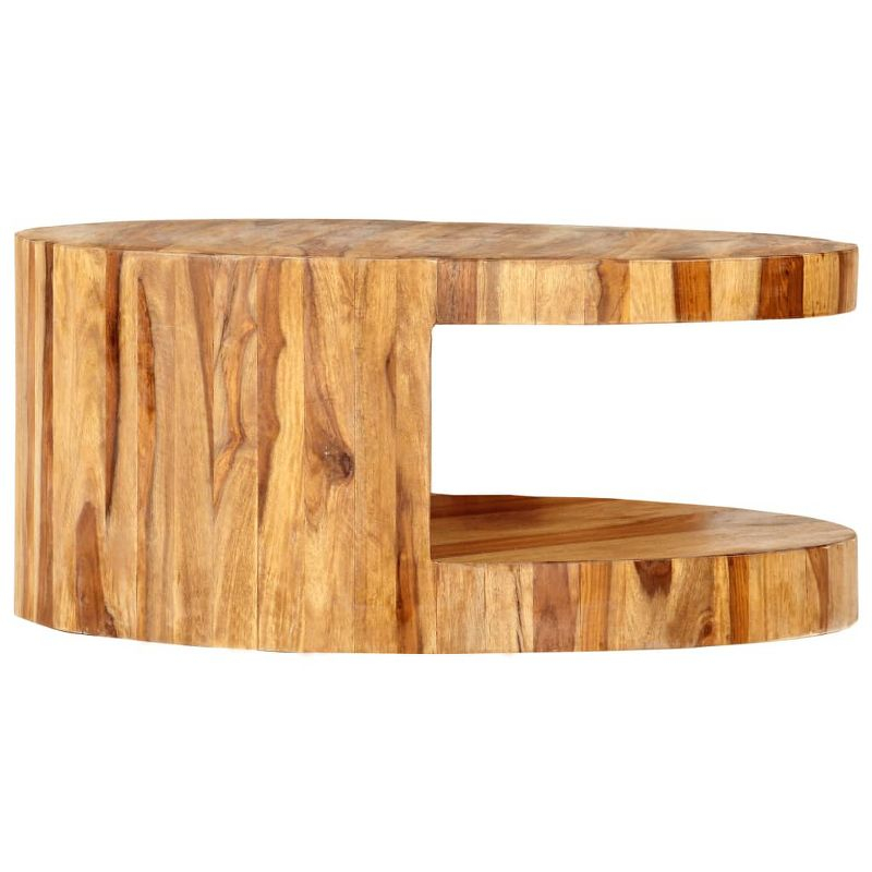 vidaXL Round Coffee Table 25.6"x11.8" Solid Sheesham Wood
