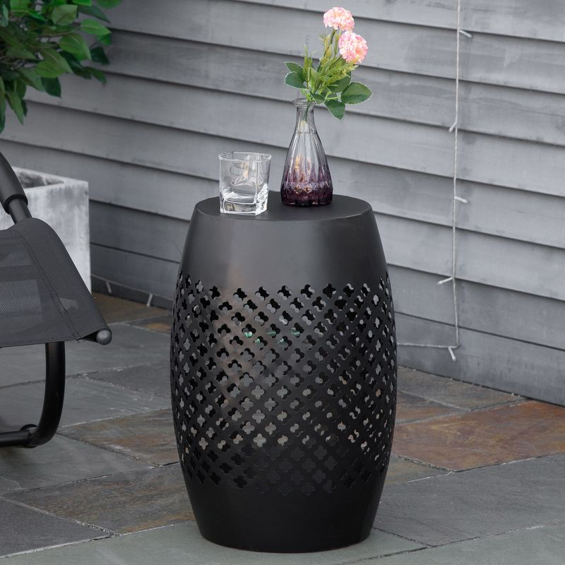 Latitude Run® Outsunny 12.5" Steel Round Patio End Table - Versatile Indoor & Outdoor Accent