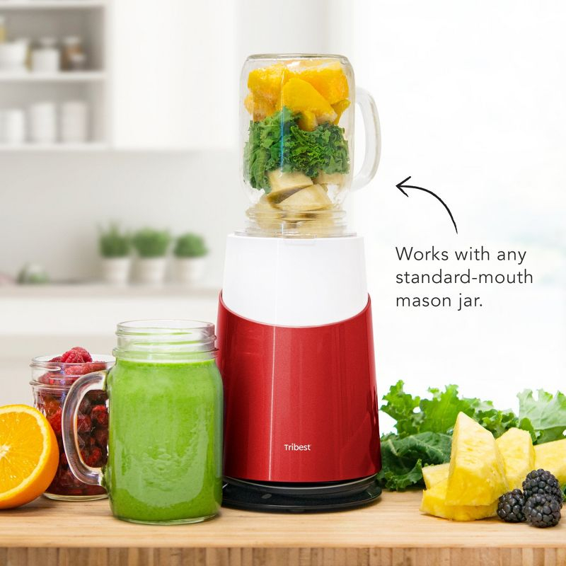 Tribest Personal Blender II Mason Jar Ready (Basic 12-Piece Set) – Red