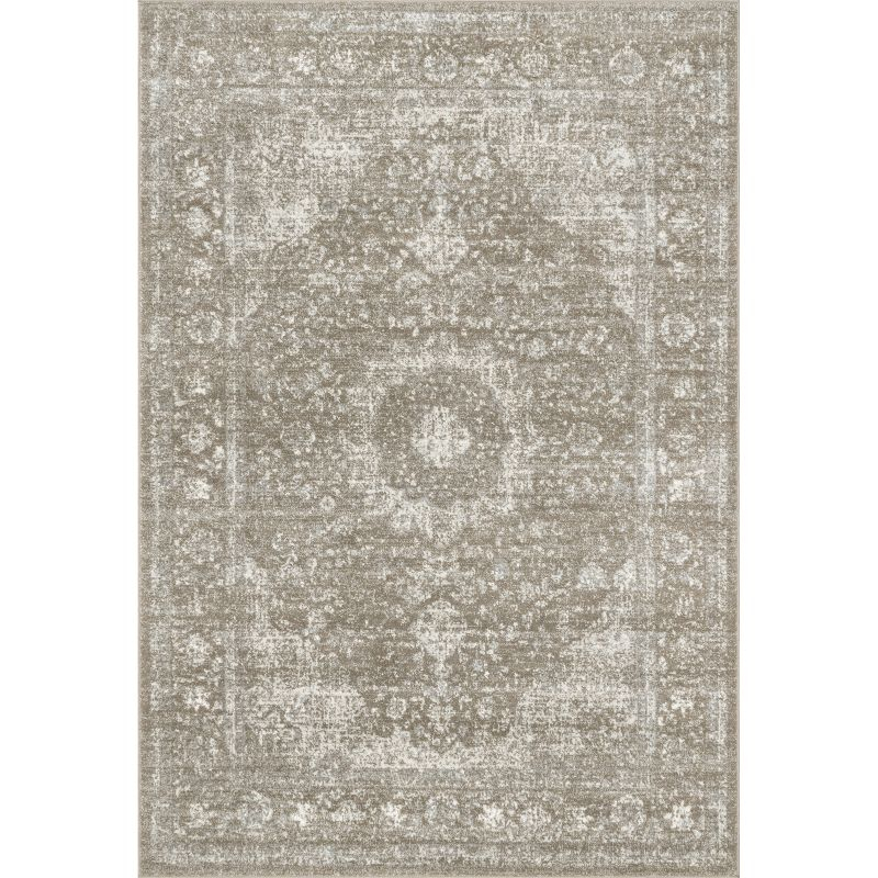 Nuloom Verona Oriental/Persian 5x7 Indoor Area Rug for Living Room Bedroom Dining Room Kitchen, Brown/Off White