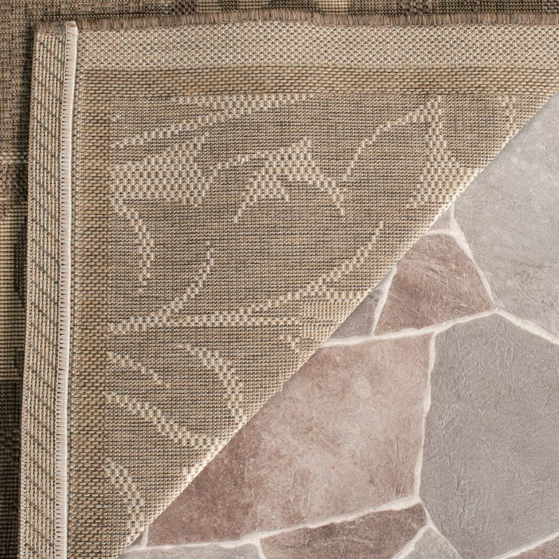 Courtyard CY1704 Power Loomed Indoor and Outdoor Area Rug - Brown/Natural - 6'7"x6'7" - Safavieh