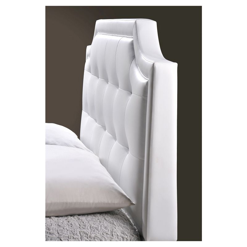 Full Adult Bed 80"x28"x8" White - Baxton Studio: Contemporary Platform Design, Faux Leather