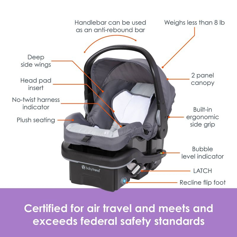 Baby Trend Morph Single to Double Modular Stroller Travel System - Dash Gray