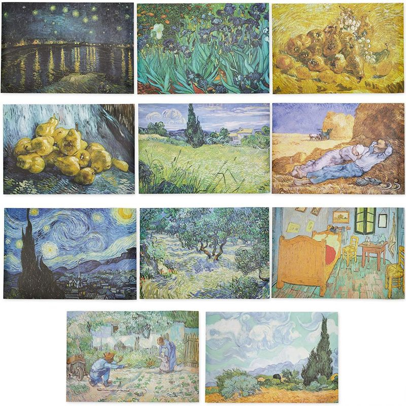 The Gifted Stationary 20 Pack Vincent Van Gogh Artist Posters for Office, Dorm, Apartment, 13x19 in